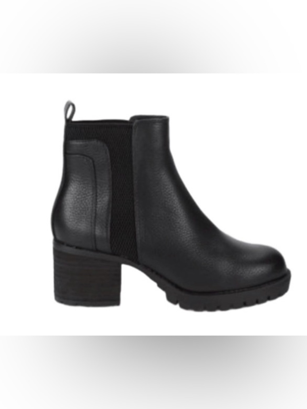 Mia Colten Women's Faux Leather Pull On Chunky Chelsea Boots Black Size 8 Y2K